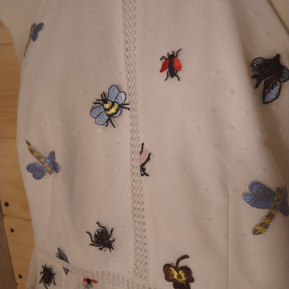 ModCloth Liza Luxe Defining Divine Insect Dress White Size M - Picture 12 of 12